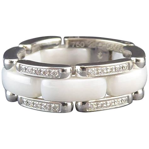 chanel white ceramic ring